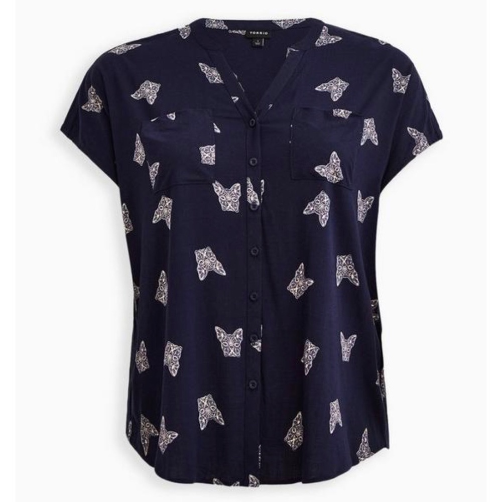 Torrid SLUB BUTTON-FRONT DOLMAN TOP